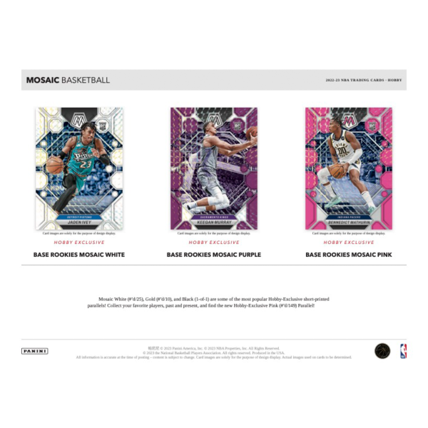 2022_23PaniniMosaicBasketballHobbyBox_2_5b8a68f1-29fd-4fe2-8e8f-eb9397f08dec 2022/23 Panini Mosaic Basketball Hobby 12 Box Case