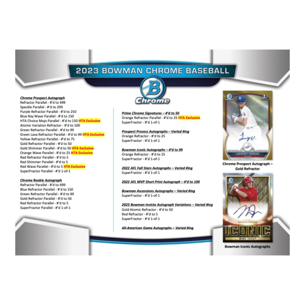 2023BowmanChromeBaseballHTAJumboBox_2-1 2023 Bowman Chrome Baseball HTA Jumbo Box