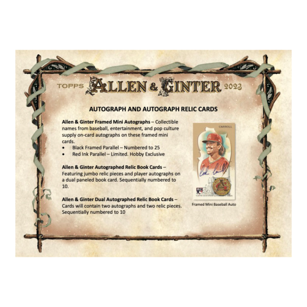 2023ToppsAllen_GinterBaseballHobbyBox_5 2023 Topps Allen & Ginter Baseball Hobby Box