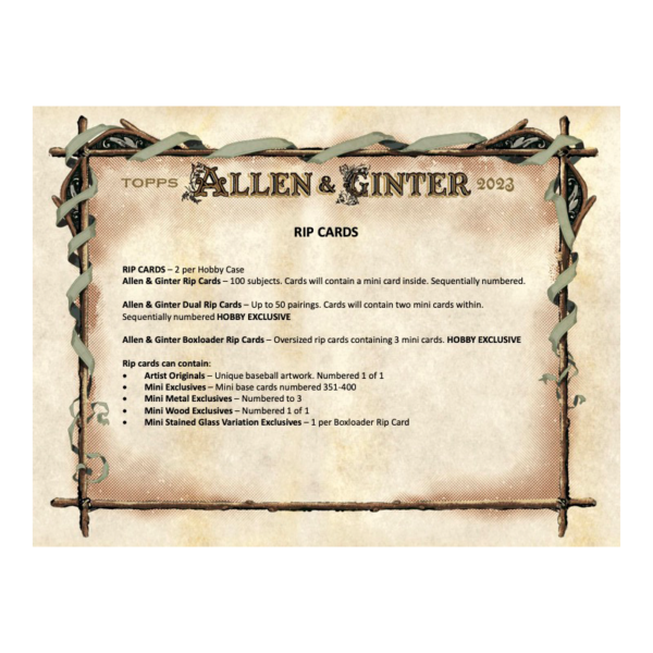 2023ToppsAllen_GinterBaseballHobbyBox_6 2023 Topps Allen & Ginter Baseball Hobby Box