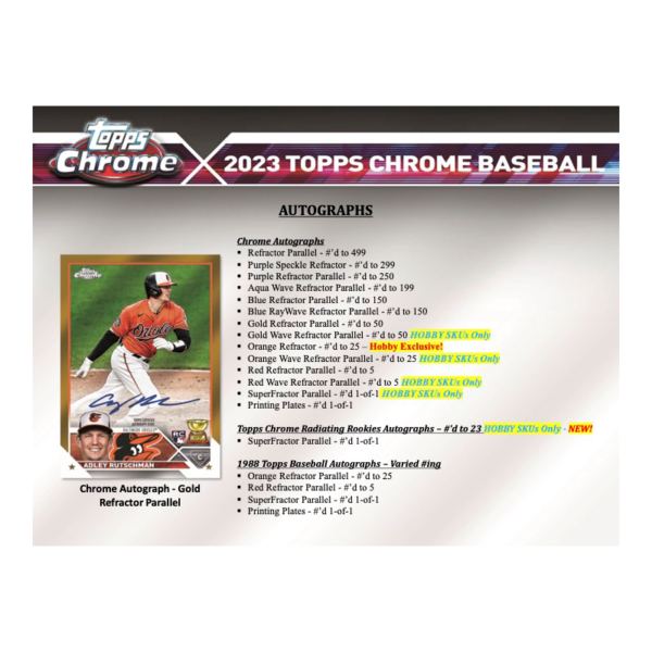 2023ToppsChromeBaseballHobbyBox_7 2023 Topps Chrome Baseball Hobby Box