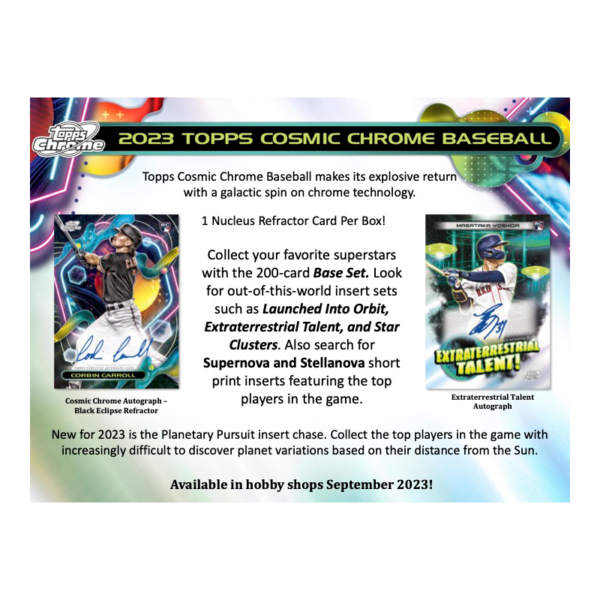 2023ToppsCosmicChromeBaseballHobbyBox_1_725cd0dc-d570-46ba-851d-8d1de1ffbda3 2023 Topps Cosmic Chrome Baseball Hobby 12 Box Case