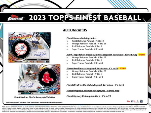 2023ToppsFinestBaseballHobbyBox6 2023 Topps Finest Baseball Hobby Box