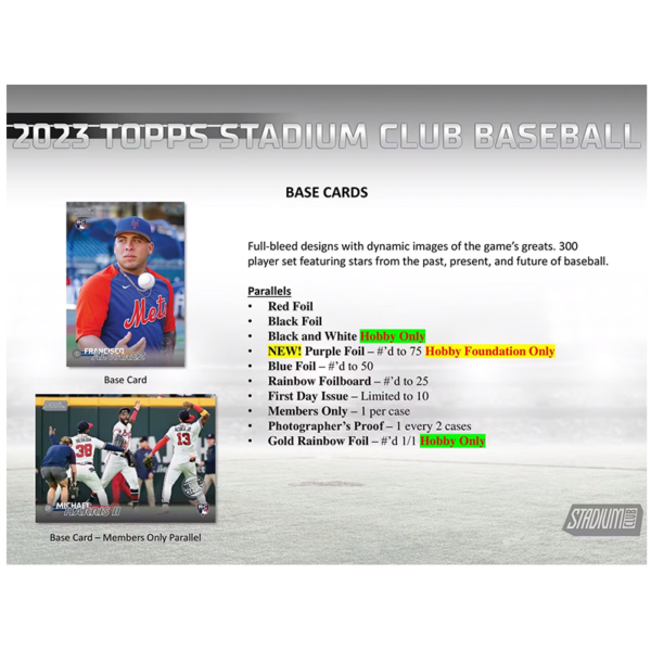 2023ToppsStadiumClubBaseballHobbyCompactBox_2 2023 Topps Stadium Club Baseball Hobby Compact Box