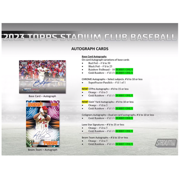 2023ToppsStadiumClubBaseballHobbyCompactBox_5 2023 Topps Stadium Club Baseball Hobby Compact Box