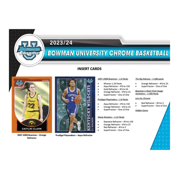 2023_24BowmanUniversityChromeBasketballHobbyBox_3 2023/24 Bowman University Chrome Basketball Hobby Box
