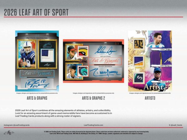 2026 Leaf Art of Sport Hobby 10-Box Case