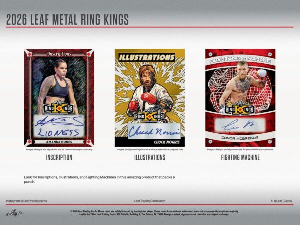 26l_metal_ring_kings_ss-3 2026 Leaf Metal Ring Kings Boxing Hobby 10-Box Case