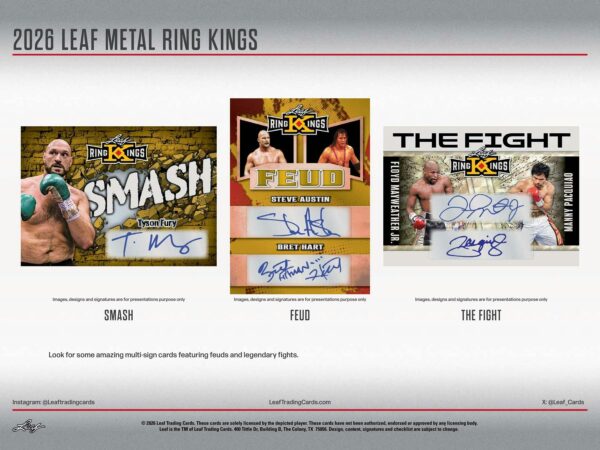 26l_metal_ring_kings_ss-5 2026 Leaf Metal Ring Kings Boxing Hobby 10-Box Case