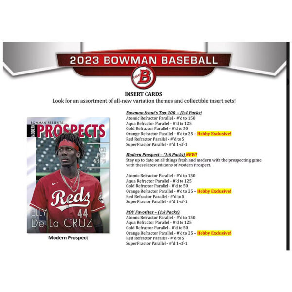 b4 2023 Bowman Baseball Hobby Box
