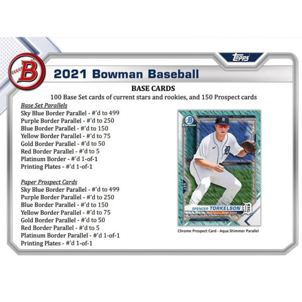 bowman-basecards-2021 2021 Bowman Baseball Jumbo HTA Hobby 8 Box Case