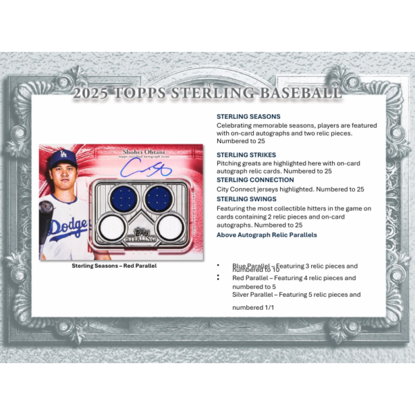 2025 Topps Sterling Baseball Hobby 4 Box Case