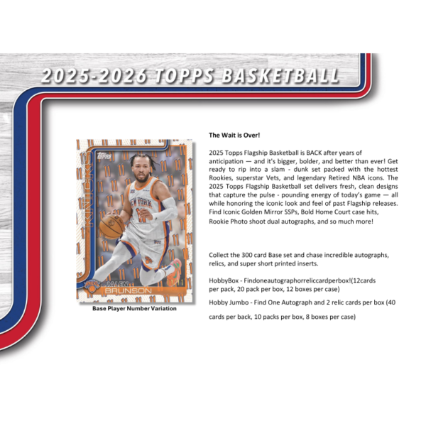 2025/26 Topps Basketball Jumbo 8 Box Case