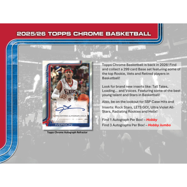 2025/26 Topps Chrome Basketball Jumbo 8 Box Case