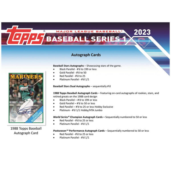t10 2023 Topps Series 1 Baseball Hobby Box