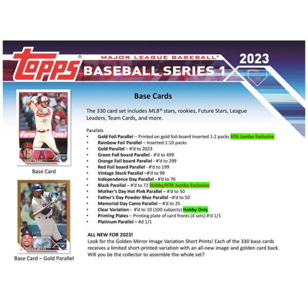 t2 2023 Topps Series 1 Baseball Hobby Box
